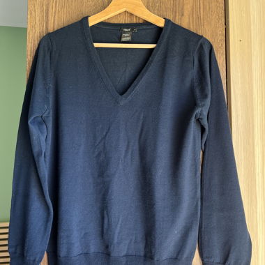 Vintage blauer Wollpullover