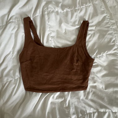 Crop Top marrone con cerniera