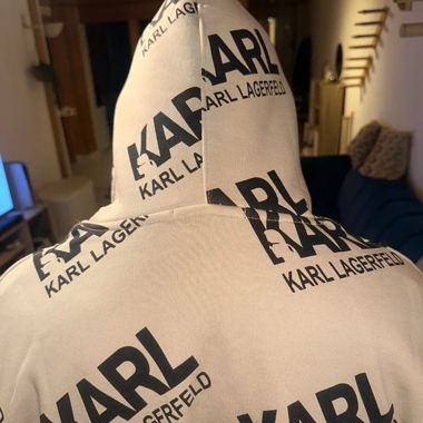 Felpa con cappuccio Karl Lagerfeld beige