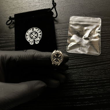 Silver Chrome Hearts Ring