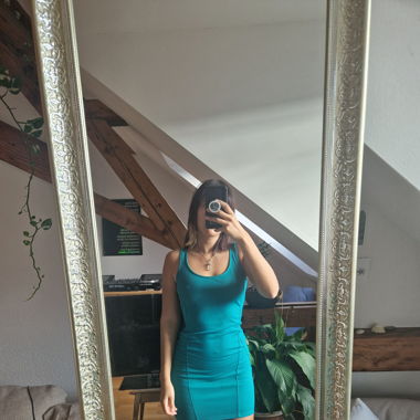 Turquoise Cocktail Dress Pull&Bear