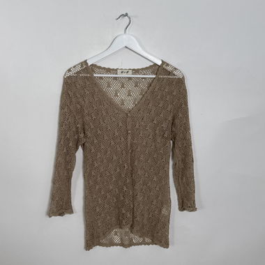 Gilet en crochet marron