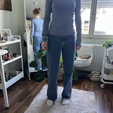 T-shirt à manches longues bleu ZARA S