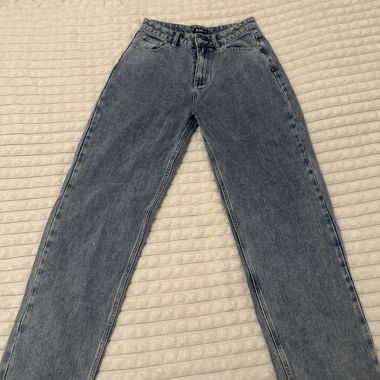 Blue Denim Jeans with White Back Print