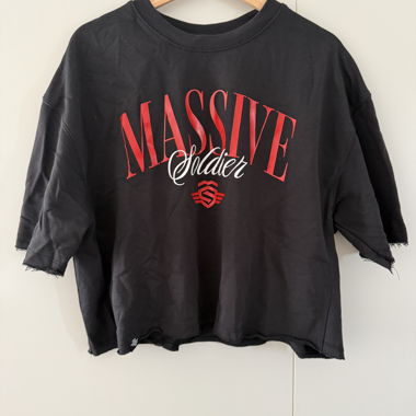 T-shirt cropped nero oversize