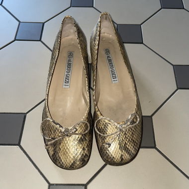 Ballerine Alberto Gozzi in pelle effetto serpente, taglia 36