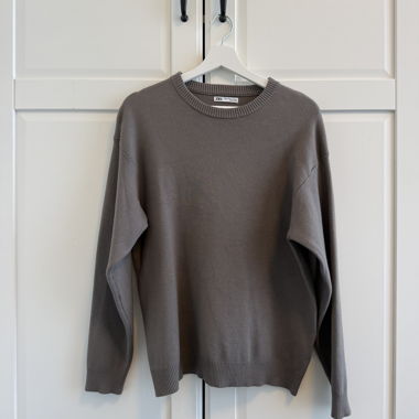 Zara taupe Rundhalspullover