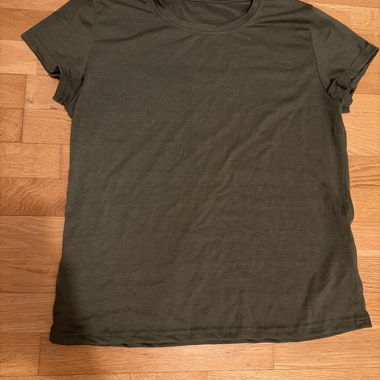 Olive green cotton T-shirt