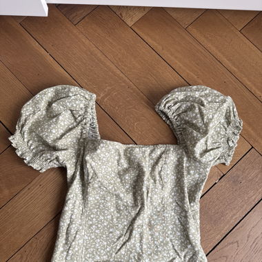 Damen Top mit Puffärmel aus Leinenmischung