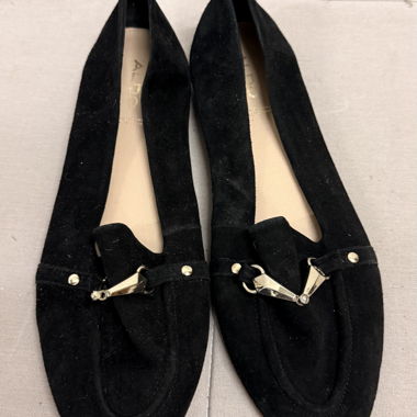 Aldo schwarze Wildleder-Loafer