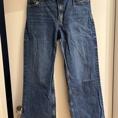 Jeans a gamba larga blu