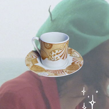 TASSE À EXPRESSO COQUILLAGES AVEC SOUCOUPE