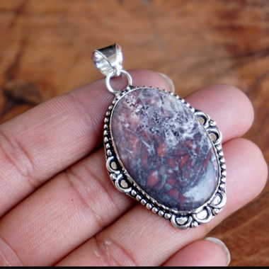 Pendentif avec jaspe porcelaine naturelle