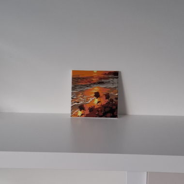 Dipinto su tela con rose. Dimensione 20x20 cm