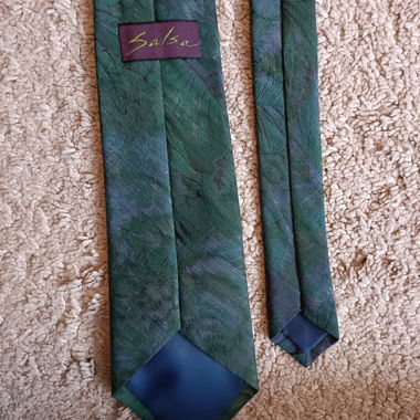 Green patterned silk tie (Salsa)