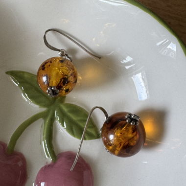 Orecchini pendenti in argento Amber