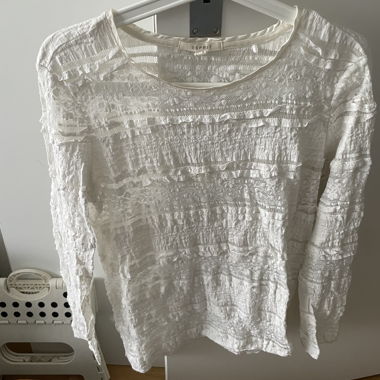 Weisses Esprit Longsleeve mit Spitze