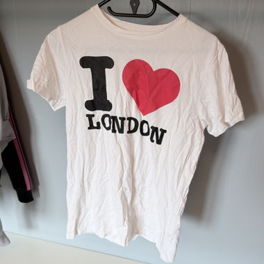 T-Shirt bianco "I ❤️ LONDON" Taglia S