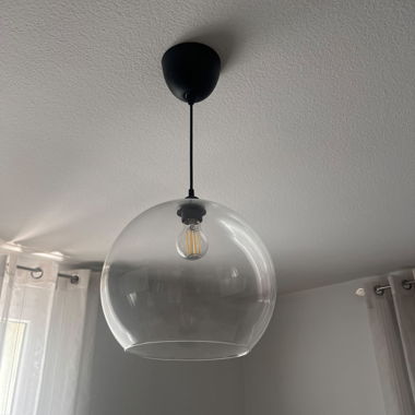 Lampada a sospensione in vetro trasparente