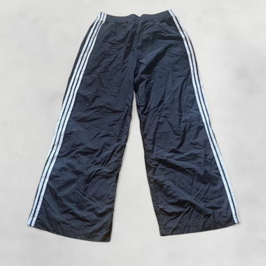 Adidas black track pants with stripes