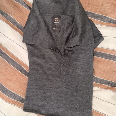 Maglione Merino grigio con collo S