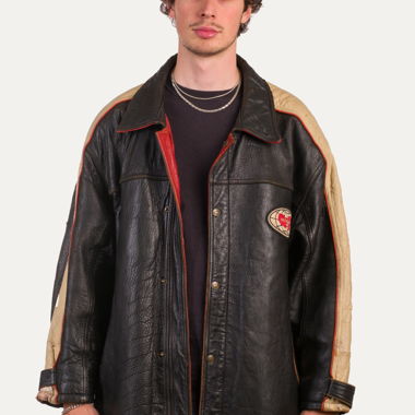 Veste en cuir Wu-Wear Ultra Rare Vintage (années 1990)