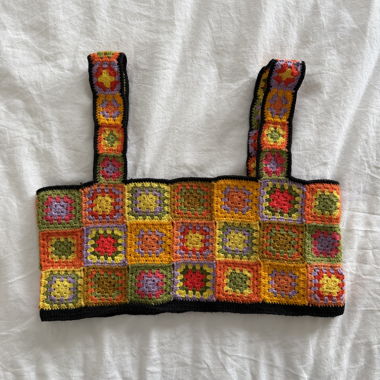 Crochet patchwork crop top