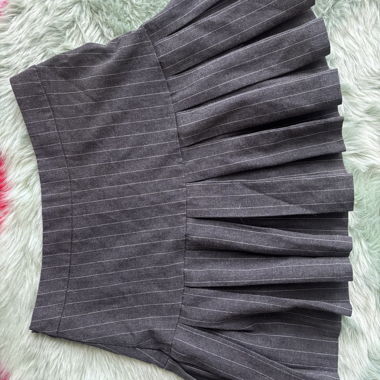 Striped Pleated Mini Skirt 