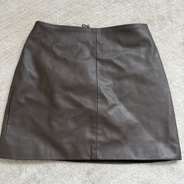 Brown Faux Leather Mini Skirt