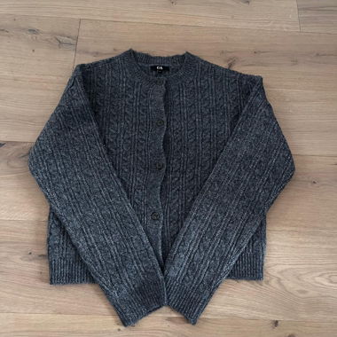 Dark Grey Knit Cardigan
