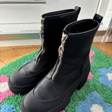 Stivaletti neri chunky con zip taglia 38 - Nuovi!