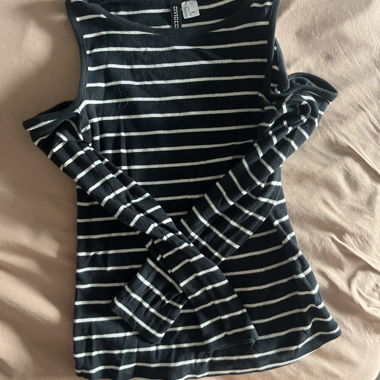 Pull rayé noir S
