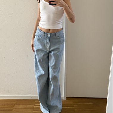 ginna tricot shimmery blue jeans