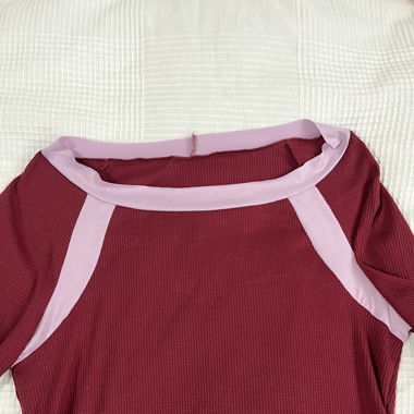 red open shoulder top