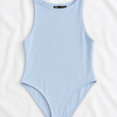 Light Blue Sleeveless Bodysuit