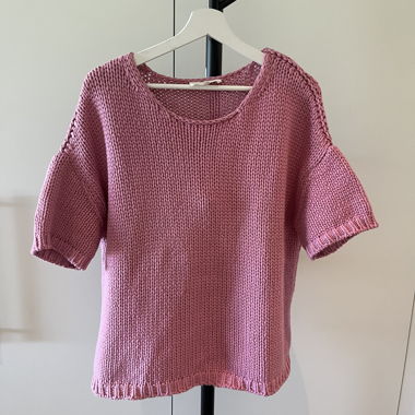 Maglione in maglia rosa