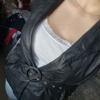 Blazer noir en cuir synthétique
