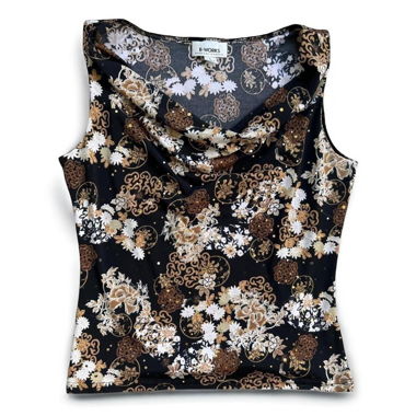 Floral brown vintage top
