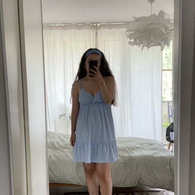 H&M mini Kleid mit Streifen Hellblau Gr. M