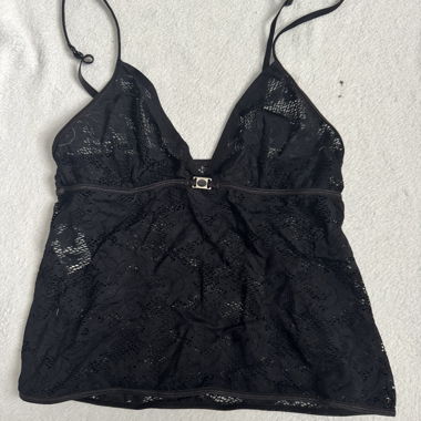 Top camisole in pizzo nero