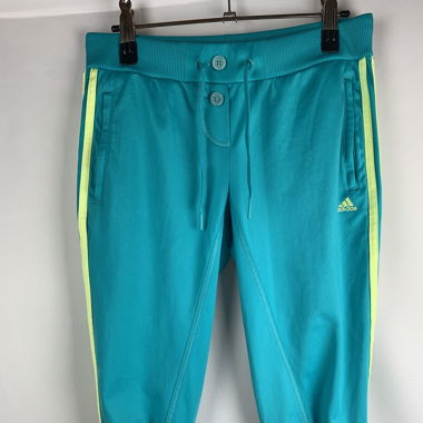 Coole Adidas 3/4 Sport-Freizeithose türkis Gr. XS
