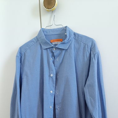 Chemise bleue piquée 