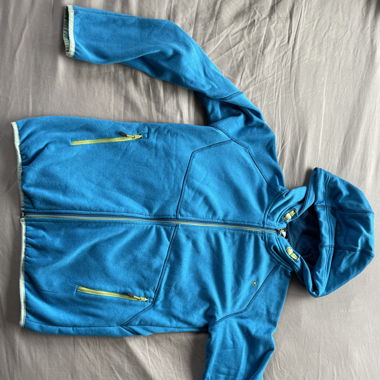Blaue faserpelz Jacke