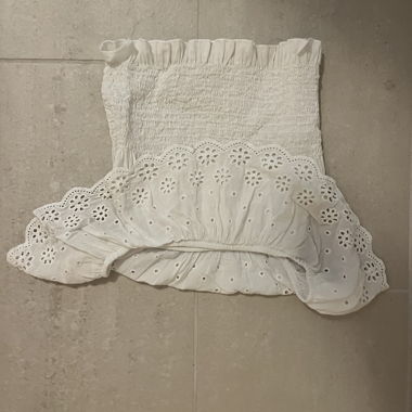 White Bardot Top with Lace