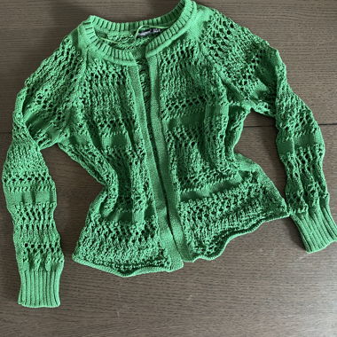 Green Crochet Cardigan