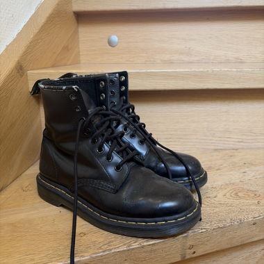 Black leather boots