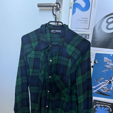 Primark green blue blouse