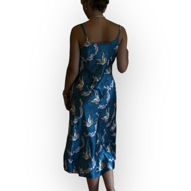blue silk dress from london