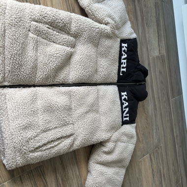 Karl Fleecejacke beige/schwarz