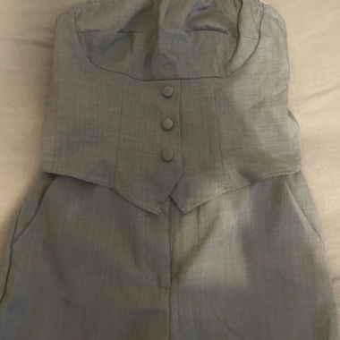 Pantaloni Grigi Vita Alta